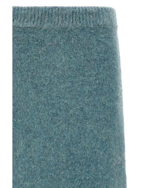 Jil Sander Green Knit Midi Skirt
