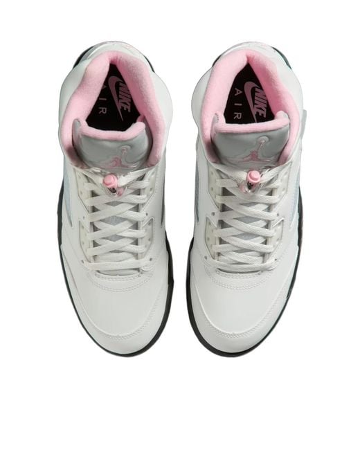 Nike Gray Air Jordan 5 Retro Lace-Up Sneakers for men