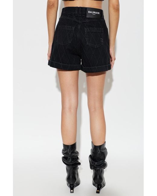 Balmain Black Belt Loop Shorts