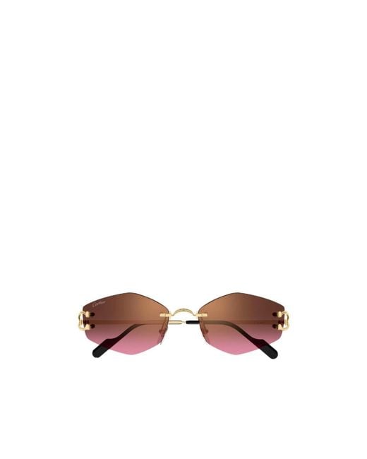 Cartier Brown Panthère Geometric-Frame Sunglasses for men