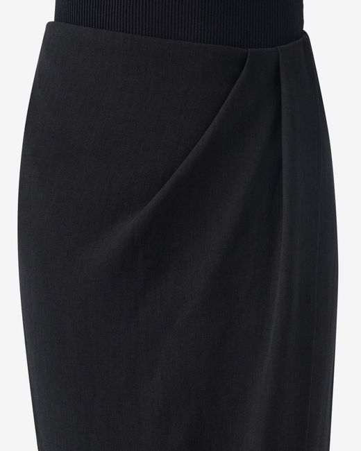 IRO Black Long Wrap Skirt