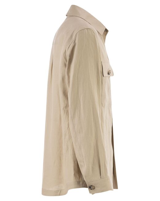 Boss Natural Boss Relaxed-Fit Button-Up Overshirt for men