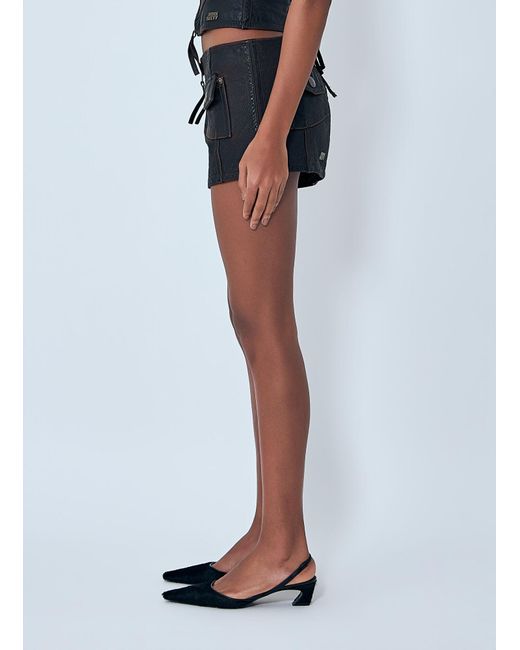 KNWLS Blue Patch Pocket Mini Skirt