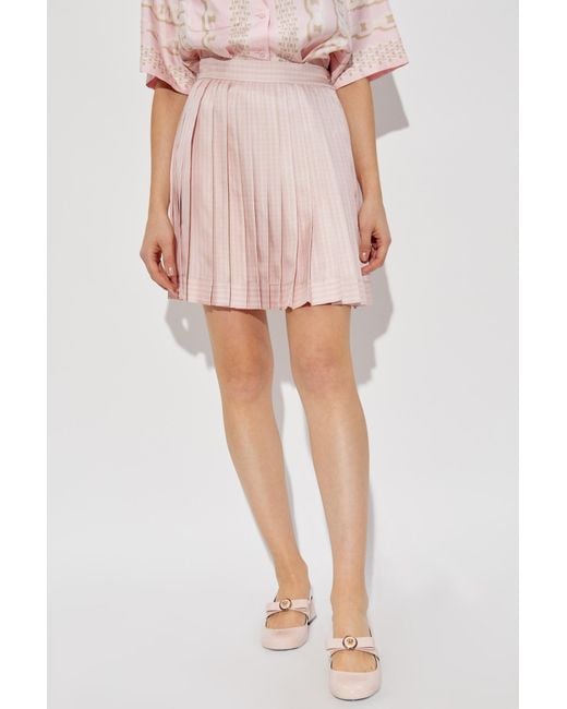 Versace Pink Pleated Mini Skirt