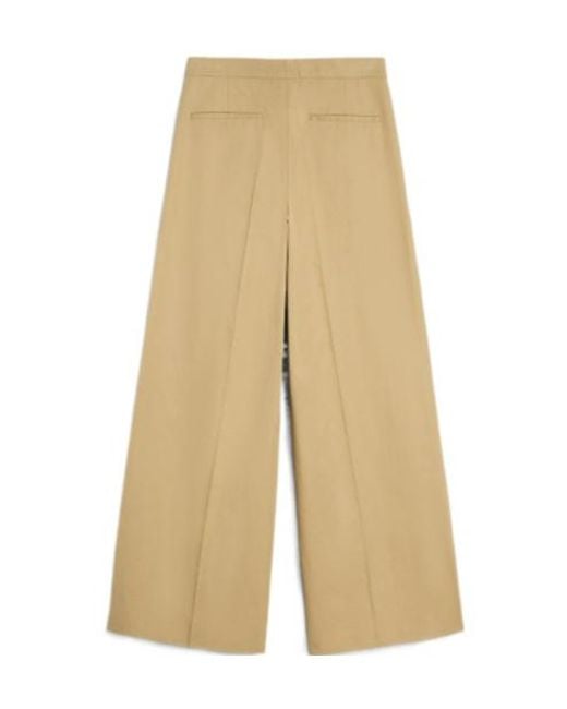 Jil Sander Natural Pleated Wide Leg Pants