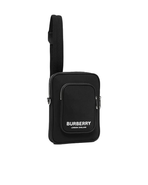 Burberry Black Kieran Logo Printed Shoulder Bag for men
