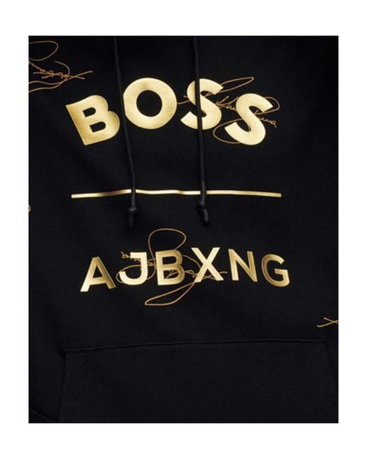 Boss Blue X Ajbxng Logo-Print Hoodie for men