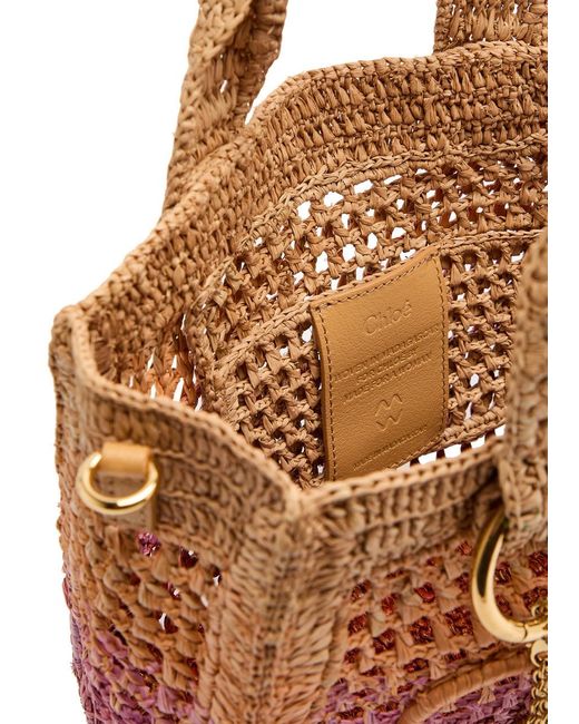 Chloé Red Handmade Raffia Bag