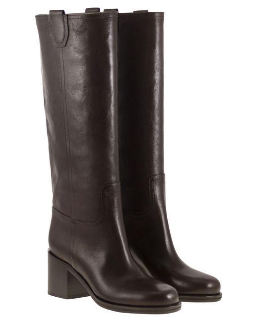 Brunello Cucinelli Brown Monili Detailed Classic Boots