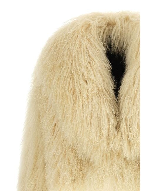 Blancha Natural Curly Fur Cropped Jacket