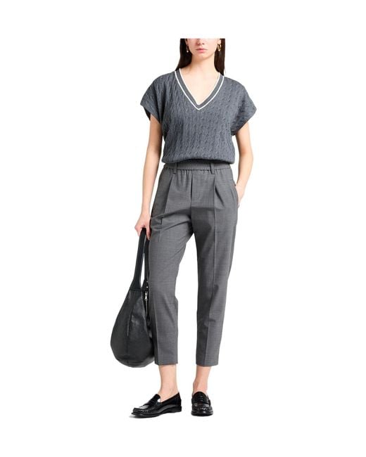 Brunello Cucinelli Gray Fashionable, Versatile And Slim-Fit Dress Trousers