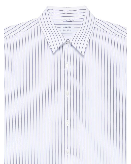 Aspesi White Striped Cotton Shirt for men