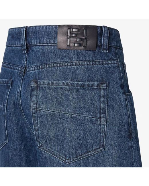 Fendi Blue Relaxed Bermuda Shorts for men