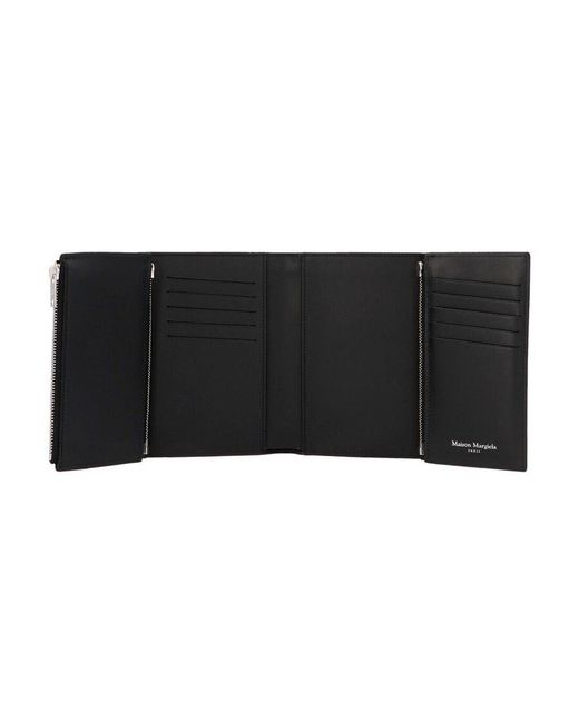 Maison Margiela Black Four-Stitch Motif Wallet for men