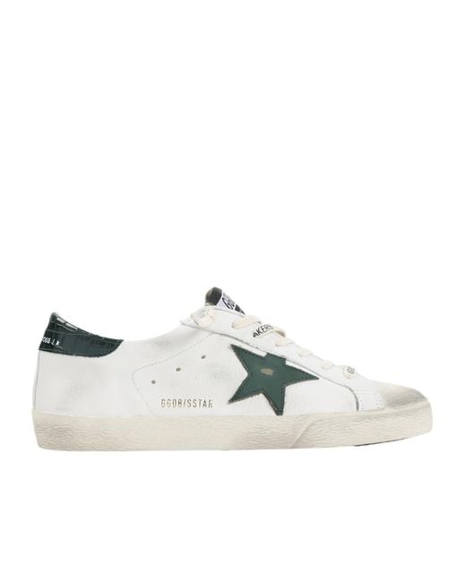 Golden Goose Deluxe Brand White Super Star Lace-Up Sneakers for men