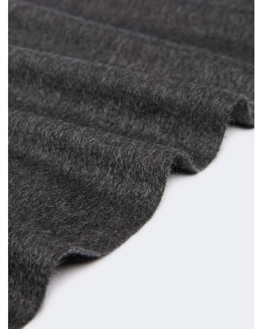 Max Mara Black Cashmere Stole With Monogram Embroidery