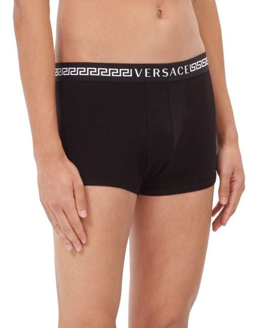 Versace Black Logo Jacquard Boxer Panties for men