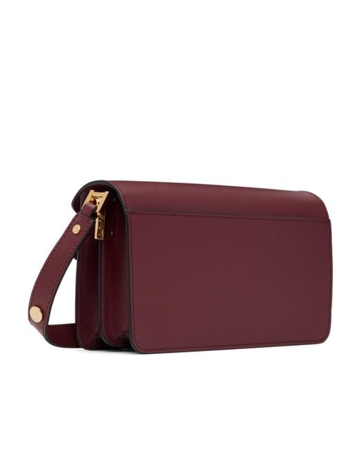Marni Purple New Trunk Foldover Top Shoulder Bag