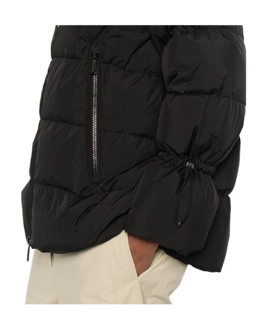 Moorer Black Hooded Down Jacket