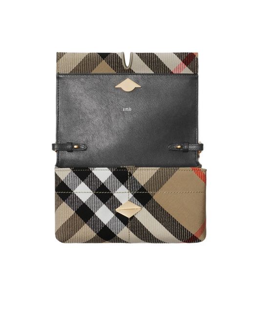 Burberry Gray Checked Mini Bag