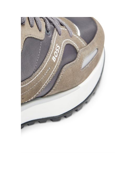Boss Gray Classic Sneakers for men
