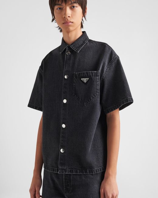 Prada Black Denim Shirt for men