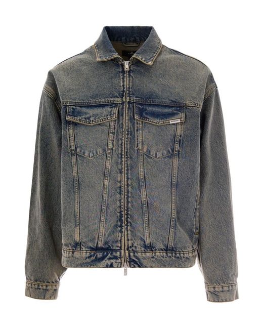 Represent Gray Long-Sleeved Denim Jacket for men