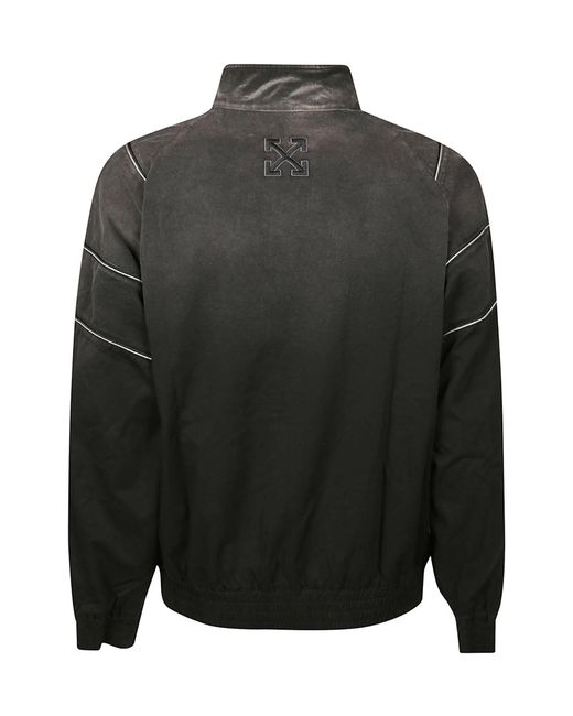 Off-White c/o Virgil Abloh Black Piped-Trim Zip-Up Jacket for men