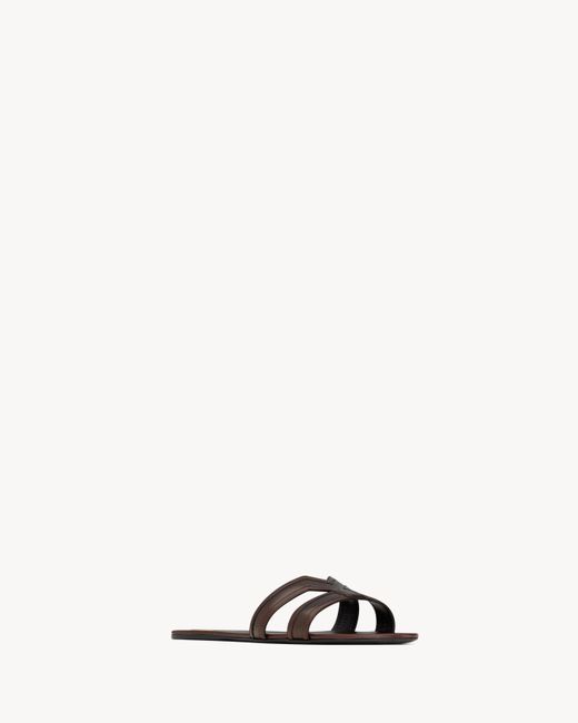Saint Laurent White Mabrouka Slip-On Sandals