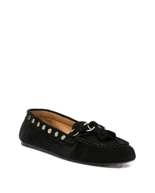 Isabel Marant Black Tassel Studded Loafers