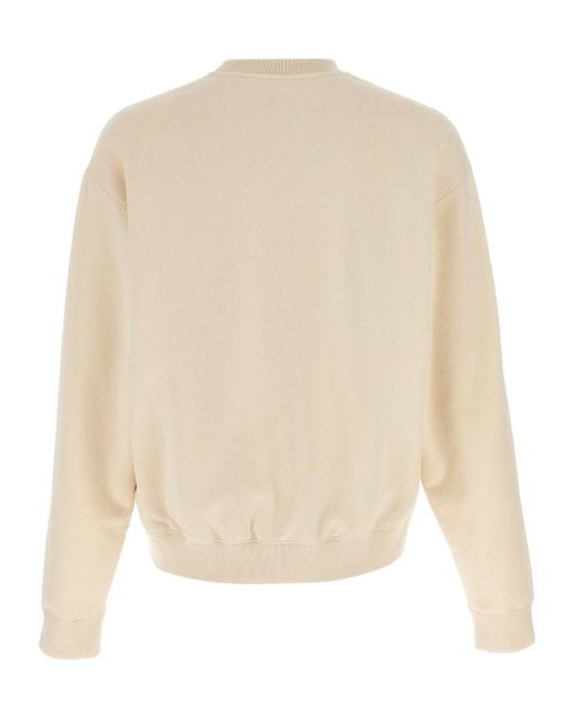 Jil Sander White Logo-Print Crewneck Sweatshirt for men
