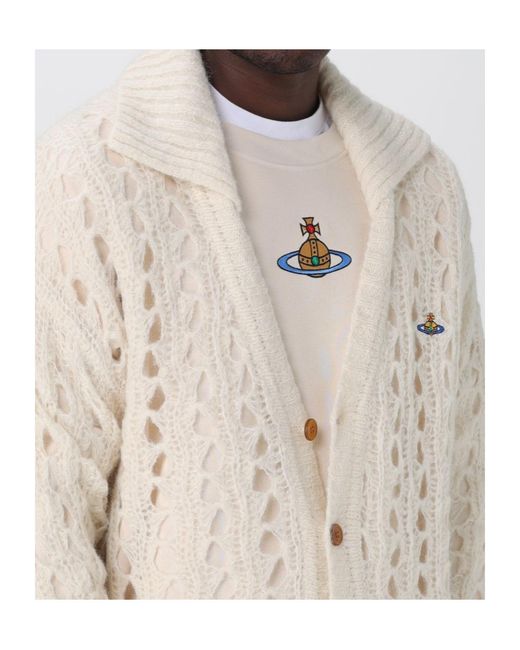 Vivienne Westwood White Lacework Knit Cardigan for men