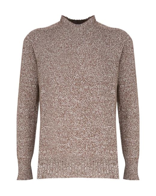Malo Brown Mock Neck Sweater for men