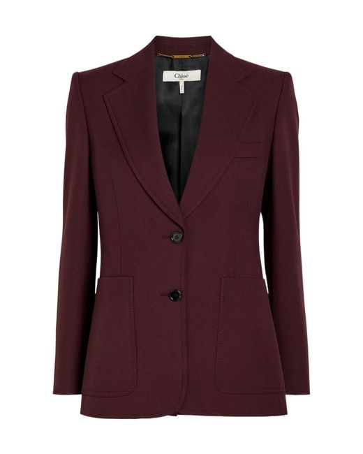 Chloé Purple Single Breased Wool Blazer