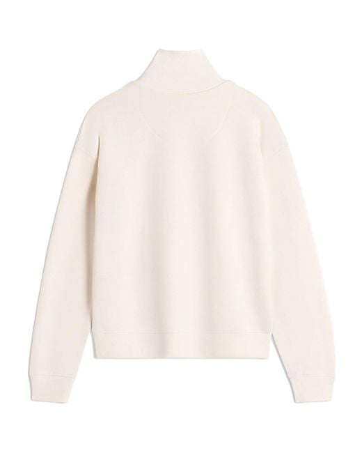 Maison Kitsuné White Double Bold Fox Head Half Zip Comfort Sweatshirt
