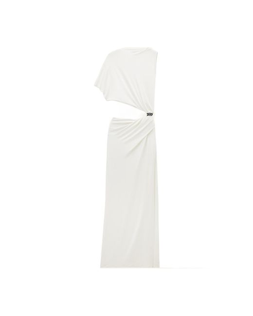 Courreges White Asymmetric Crepe Maxi Dress