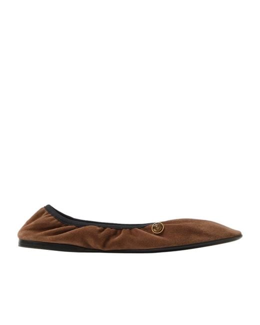 Versace Brown Guanto Medusa-Head Ballet Flats