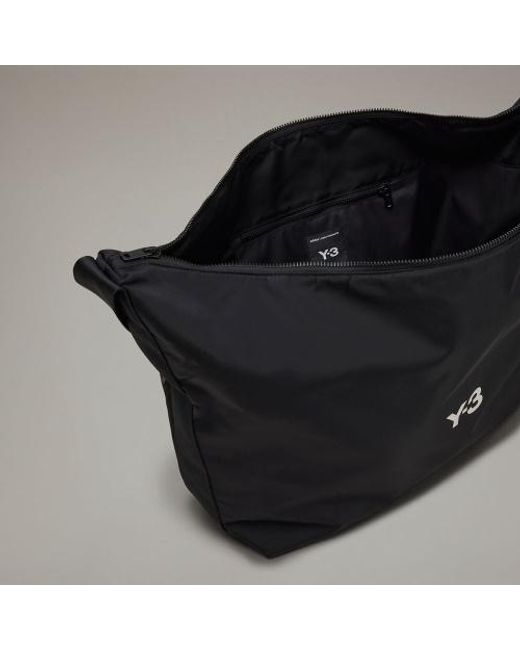 Y-3 Black Logo Printed Crossbody Bag for men