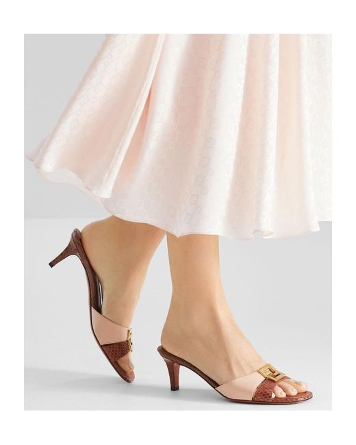 Fendi Pink And Ayers Medium-Heeled Sandals