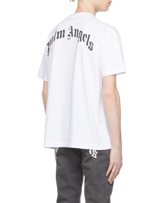 Palm Angels Gray Crocodile-Print Cotton T-Shirt for men