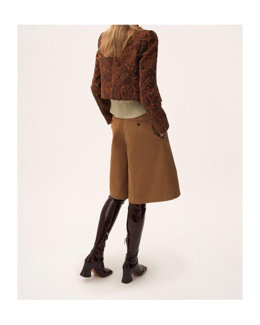 Chloé Brown Cotton Bermuda Shorts