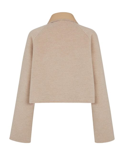 Fendi Natural Ff Printed Reversible Cropped Jacket