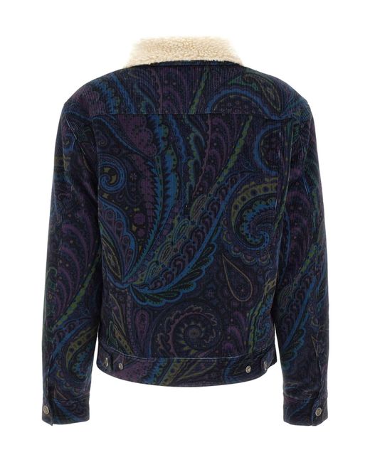 Etro Blue Paisley Printed Jacket