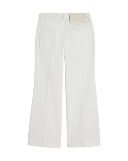 Jil Sander White Flared Denim Trousers