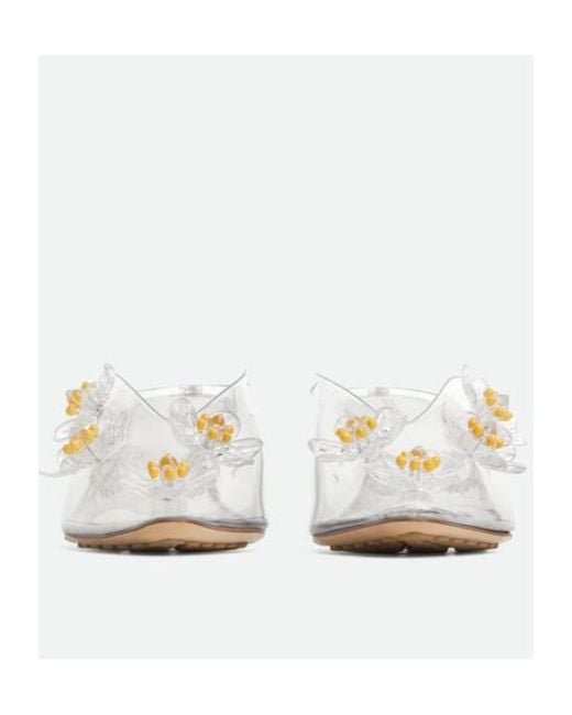 Bottega Veneta White Jet Mules