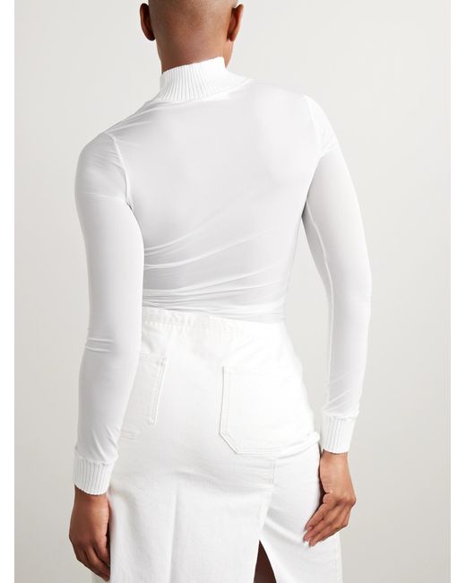 Courreges White Reedition Second Skin Mesh Top