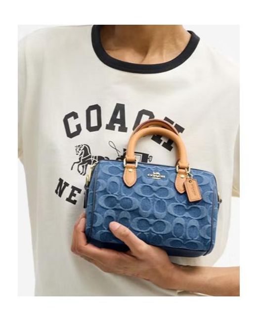 COACH Blue Mini Rowan Crossbody Bag