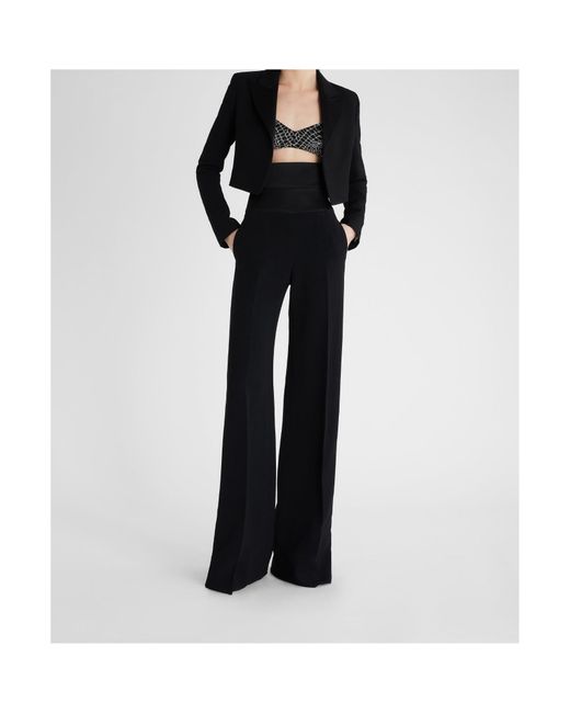 Ermanno Scervino Black Interlock Palazzo Trousers With Waistband