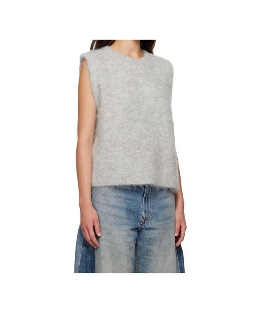 R13 Gray Deep Armhole Vest