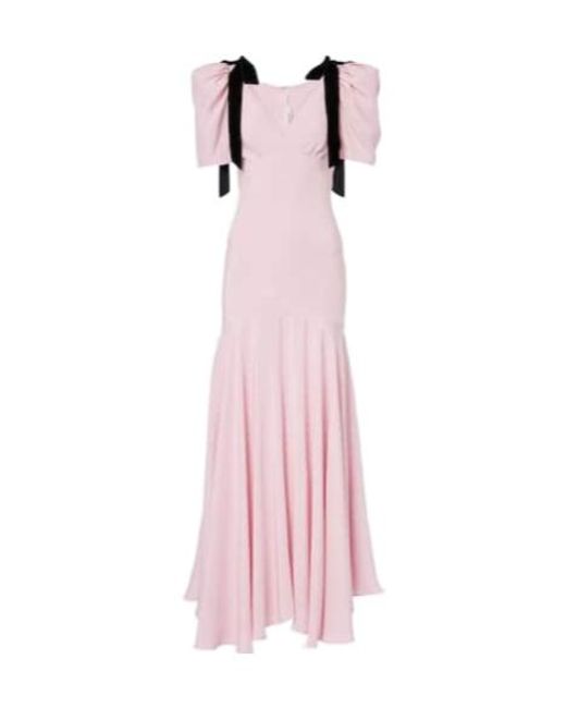 Rodarte Pink Bow-Detail Silk Crêpe Gown